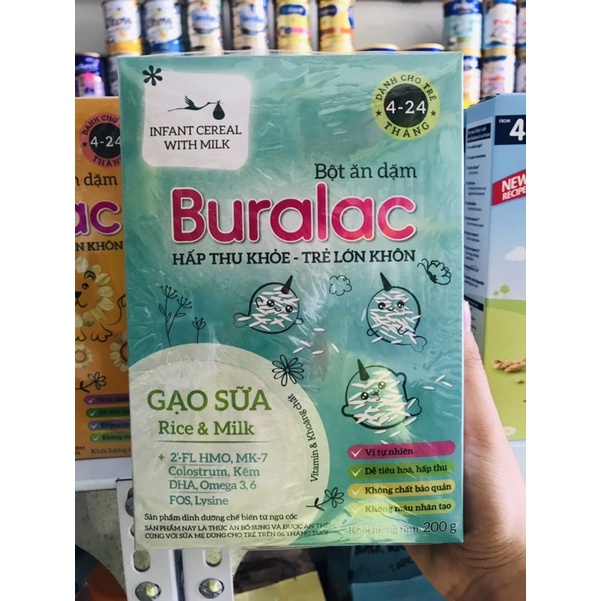 Bột ăn dặm Buralac đủ vị trái cây 4-24 tháng