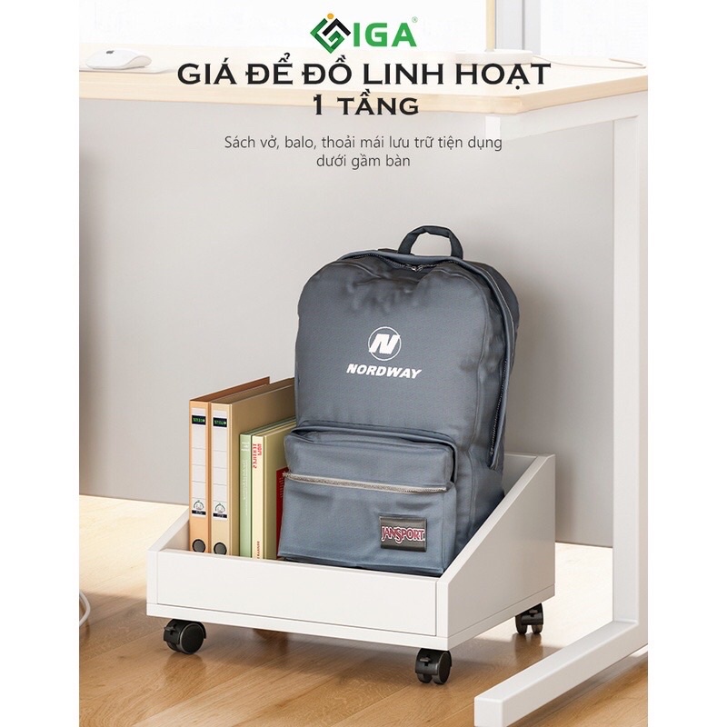 kệ gỗ để đồ đa năng có bánh xe dễ dàng di chuyển, kệ đồ spa GP190