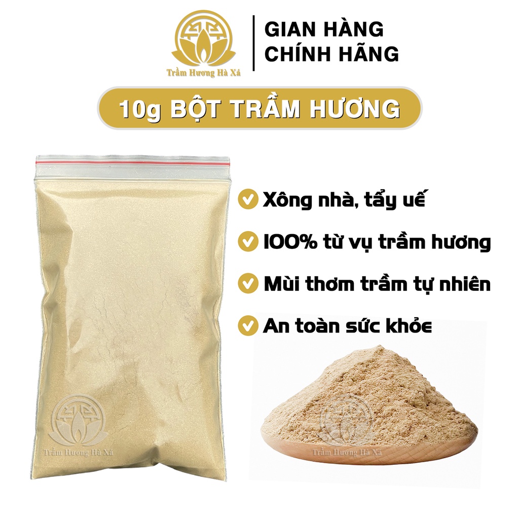 [mẫu thử] 10g bột trầm hương xông nhà tẩy uế HÀ XÁ đồ thờ cúng phong thủy