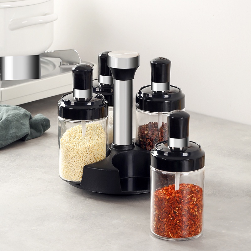 Lọ Đựng Gia Vị Thuỷ Tinh Đồ Dùng Nhà Bếp Kèm Muỗng 250ml