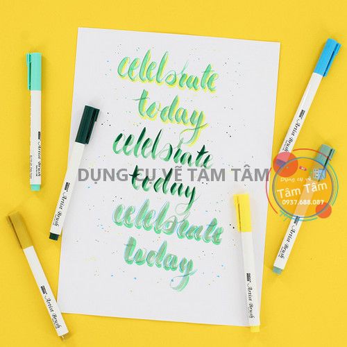 [ TÂM TÂM ]-Bút cọ màu Marvy Artist Brush Mã 1100 tông màu nâu đỏ-