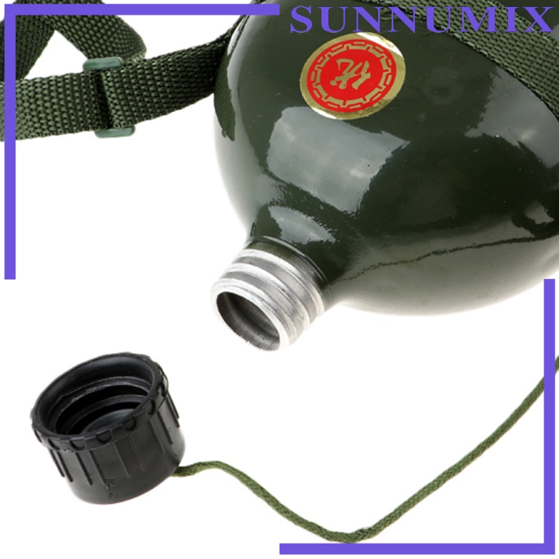 [Sunnimix] Bình Nước Cắm Trại Ngoài Trời Phong Cách Retro Kèm Dây Đeo