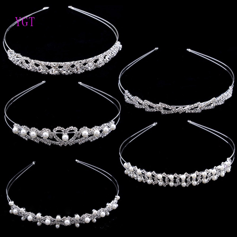 Băng đô cài tóc đính đá và ngọc trai giả thời trang cho nữ