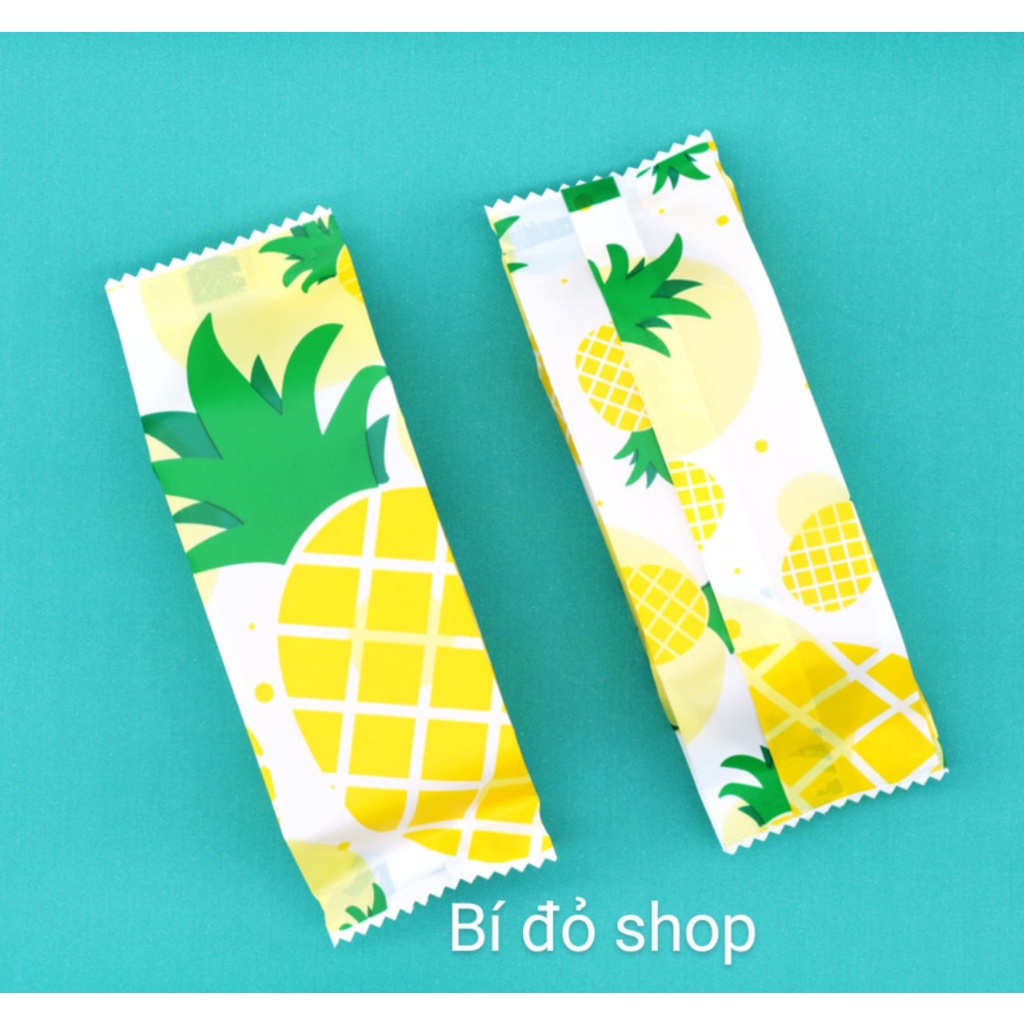 Size 4.5*13+2.5 cm - Set 100 Túi bánh dứa hình trái dứa VÀNG 4.5*13+2.5 cm