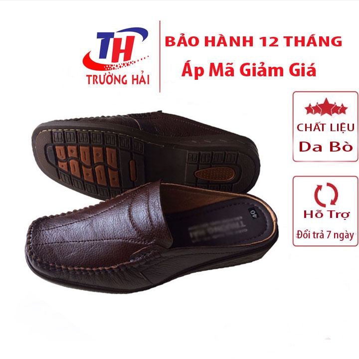 Sục Nam Da Bò Trường Hải màu Nâu Đế May chắc chắn SP123