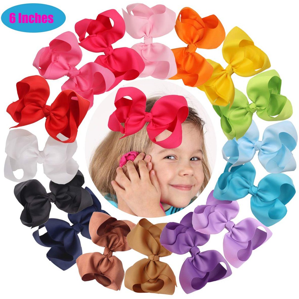 Kẹp tóc KIDSBOWS đính nơ bướm bản to phối màu trơn đơn giản xinh xắn cho bé gái