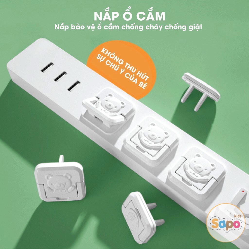 Nút Bịt Ổ Điện Cao Cấp Loại 2 Chân,3 Chân Nhỏ Gọn Chống Giật An Toàn Cho Bé