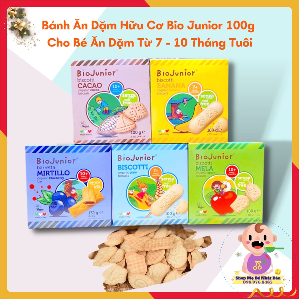 Bánh Ăn Dặm Hữu Cơ Bio Junior 100g - Bánh Organic Cho Bé Ăn Dặm Từ 7 - 10 Tháng Tuổi