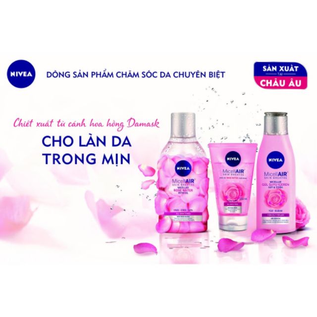 Nước tẩy trang hoa hồng nivea 400ml