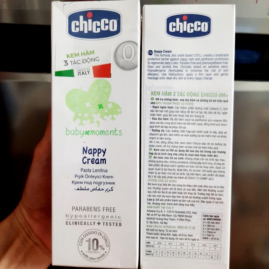 Kem hăm Chicco 100ml (Cam kết hàng chuẩn, khách làm tại khoa sản do dùng không hết sản lượng của năm nên mình pass hộ ạ)