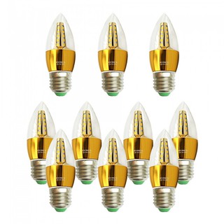 Combo 10 Bóng đèn Led nến 5w quả nhót đuôi E27 ánh sáng trắng, vàng