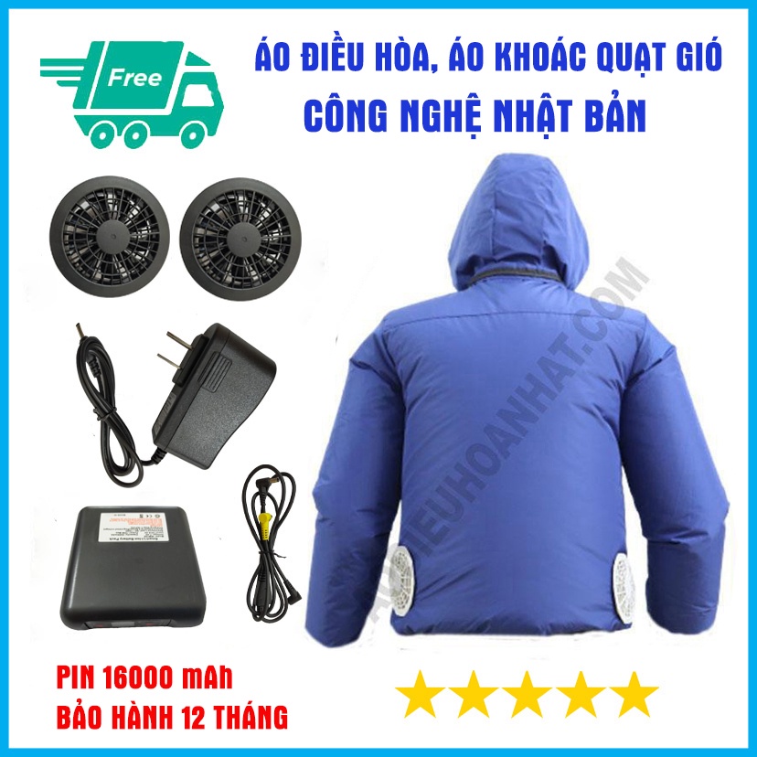 (Giá Huỷ Diệt) Áo Khoác Điều Hòa Công Nghệ Nhật Bản Dành Cho Người Lao Động Ngoài Trời Nóng Bức, Bảo Hành 12 Tháng