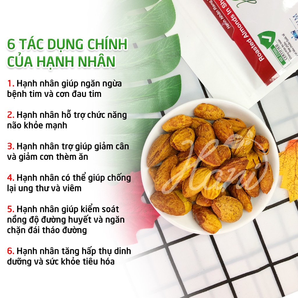 500g Hạnh Nhân Mỹ Rang Bơ Vỏ Mỏng Chuẩn Nhập Khẩu Mỹ 💰 HANI FOOD