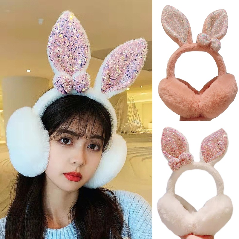 Bông Chụp Tai Hình Tai Thỏ Dễ Thương Phong Cách Lolita