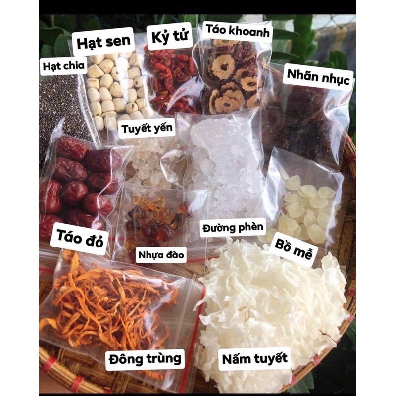 [ GÓI 500.gram ] Sét Chè Dưỡng Nhan 14 Nguyên Liệu Siêu Chất Lượng - TẶNG HOA MỘC QUẾ