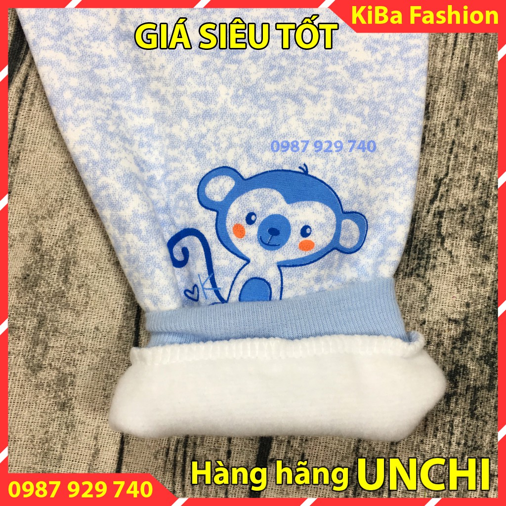 [ Chính hãng Unchi cực đẹp] Quần nỉ bông sơ sinh cho bé trai/ gái từ 3-12kg, quần nỉ lót lông/quần chục cho bé