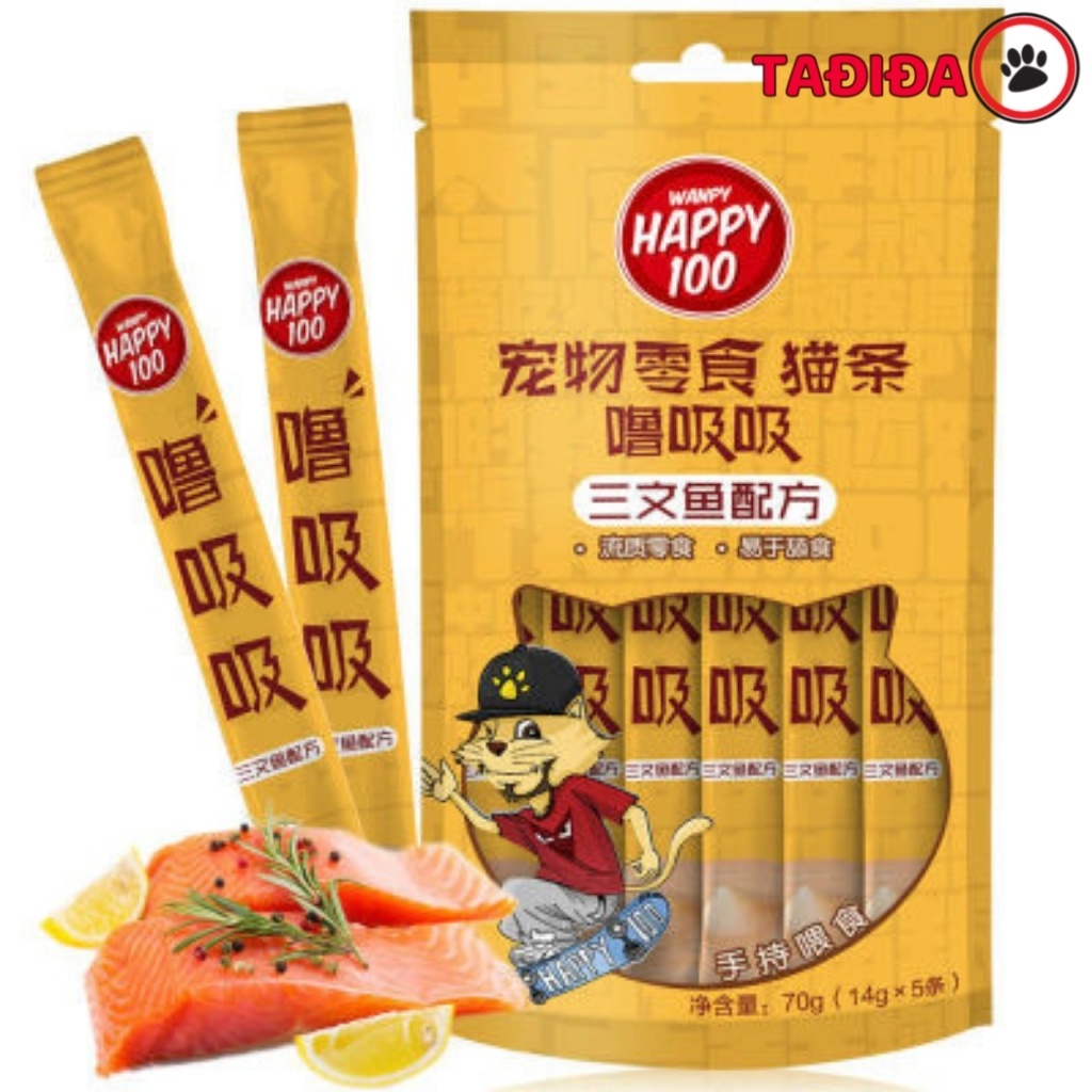 Súp thưởng cho Mèo Wanpy Happy 100 gói 70g , Thức ăn cho Mèo đầy đủ dinh dưỡng - Tadida Pet