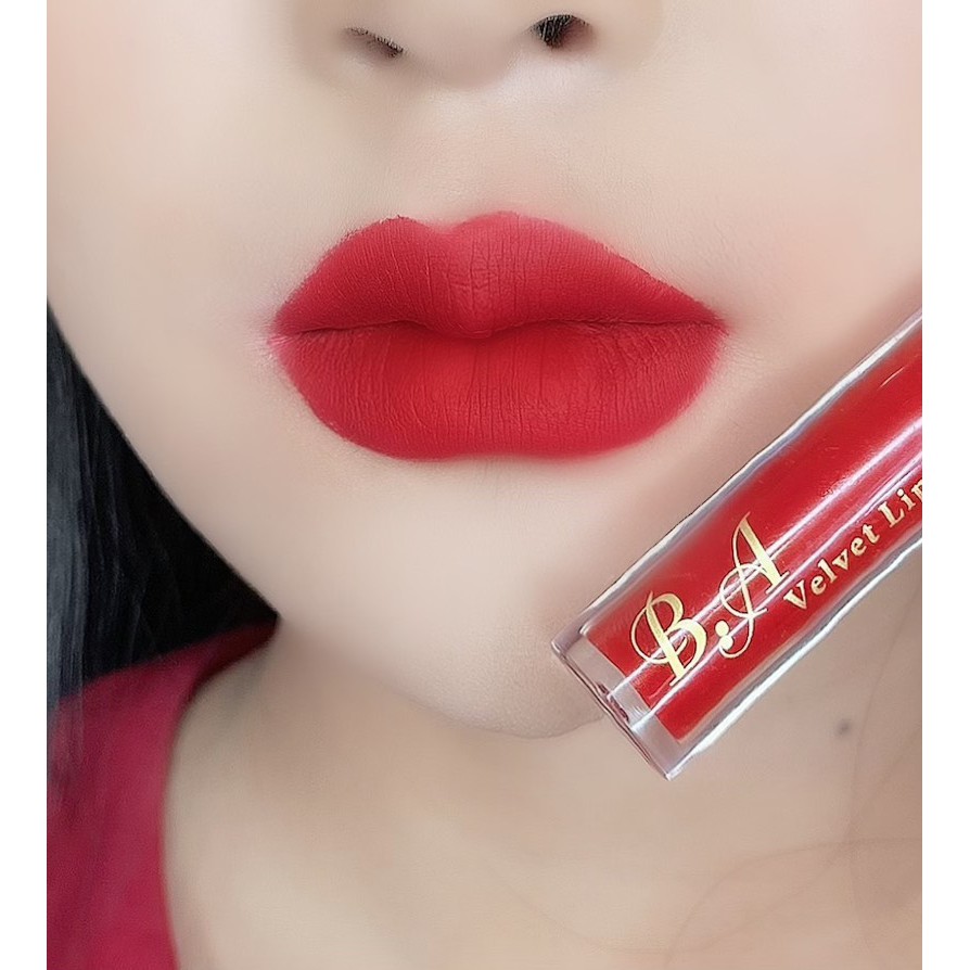[02 Đỏ Lạnh] Son Kem Lì Nắp Vàng Cao Cấp B.A Màu Đỏ Lạnh | BigBuy360 - bigbuy360.vn