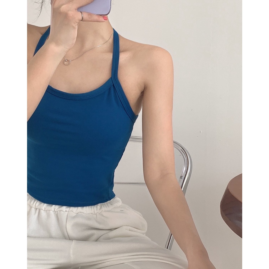 Áo Hai Dây Có Mút Đệm Ngực Thời Trang Mùa Hè Quyến Rũ Cho Nữ