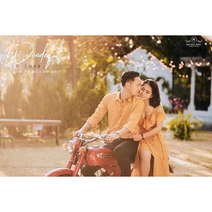 Áo đôi áo cặp 🎀FREESHIP🎀  Set váy nữ sơ mi nam cặp chụp cưới, dự tiệc, du lịch màu vàng đẹp - AV92