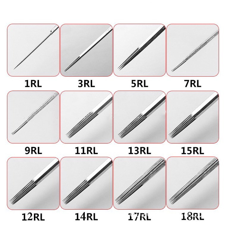 kim xăm Vỉ 5 Kim Hình kèm Theo Ngòi Các Kích Cỡ