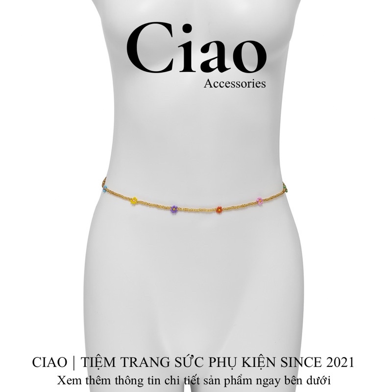 [HOẢ TỐC 1H] Vòng bụng/ Vòng eo thiết kế hạt cườm đính hoa xinh xắn trendy mã 09 Ciao accessories