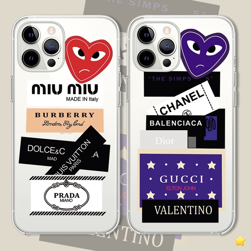 Casing Fashion Label Google Pixel 6 Pro/Pixel 3 3A 4 XL/Pixel 5a 5G Y20i Y20 Y12s Y17 Y15 Y12 A9 A5 2020 Luxury Brand Clear Soft Silicone Shockproof Cover