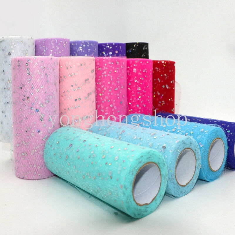 Cuộn Vải Tuyn Đính Sequin Lấp Lánh Trang Trí Tiệc Sinh Nhật/Đám Cưới/Sinh Nhật DIY
