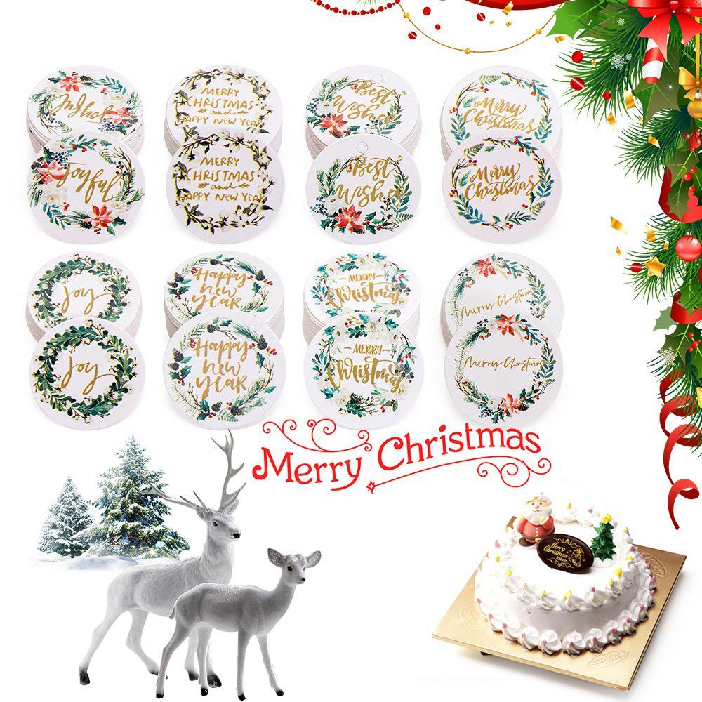 Set 100 Thẻ Giấy Hình Ông Già Noel Trang Trí Giáng Sinh