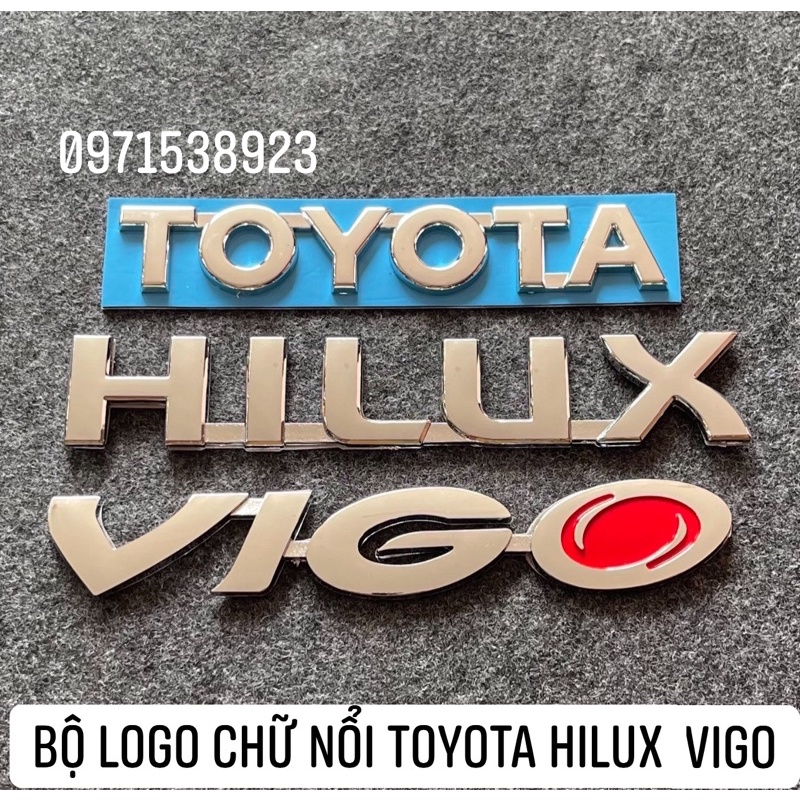 BỘ LOGO CHỮ NỔI TOYOTA HILUX VIGO HÀNG CAO CẤP
