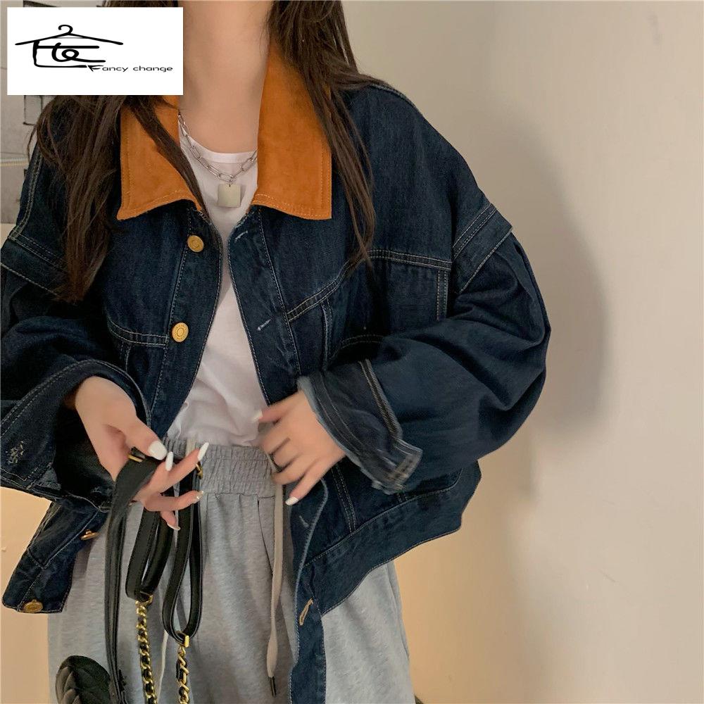 Áo Khoác Denim Dáng Ngắn Phong Cách Retro Đường Phố Thời Trang Thu Xuân Dành Cho Nữ 2022