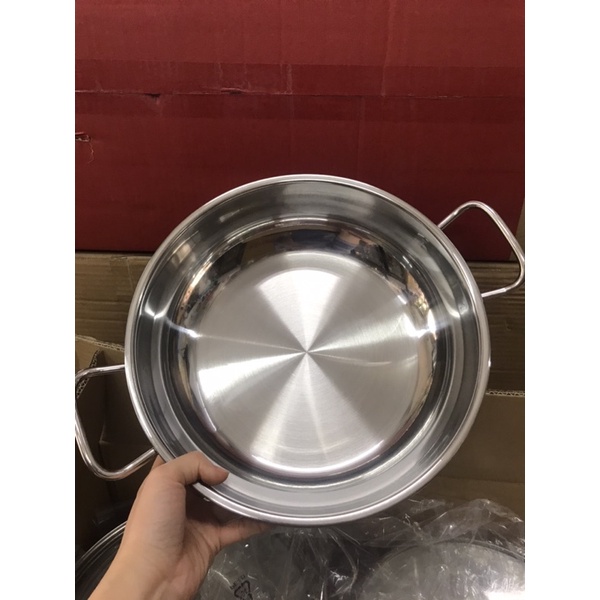 Nồi lẩu inox Fivestar 3 đáy đun từ size 24/26/28-inox 430 [ BẢO HÀNH 1 NĂM]