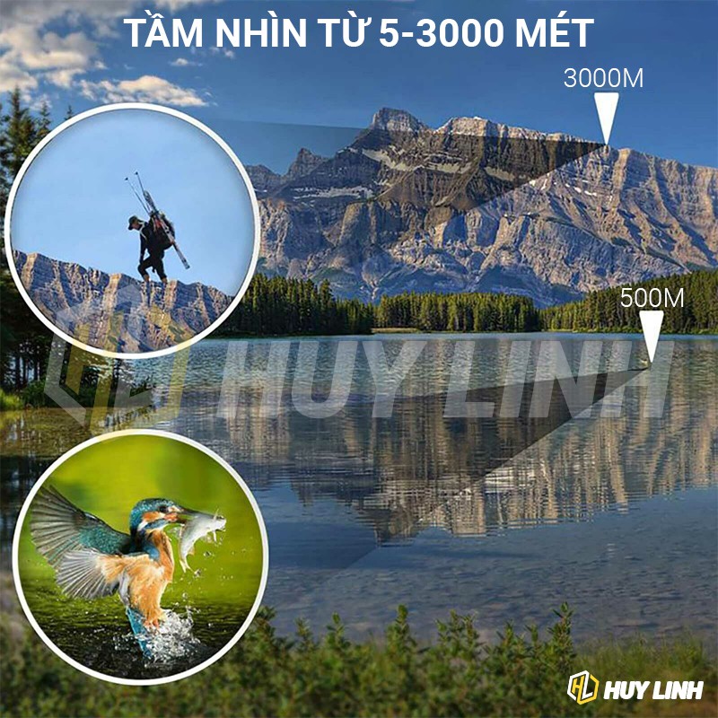 Ống nhòm 2 mắt Binoculars Night Vision 60x60 HD 3000m - Hỗ trợ tầm nhìn đêm