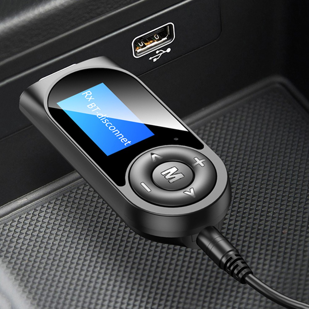 ❁Rondaful❁Bluetooth Transmitter and Receiver 2 in 1 Multifunction Portable USB Bluetooth 5.0 Adapter with Display for PC TV Headphones