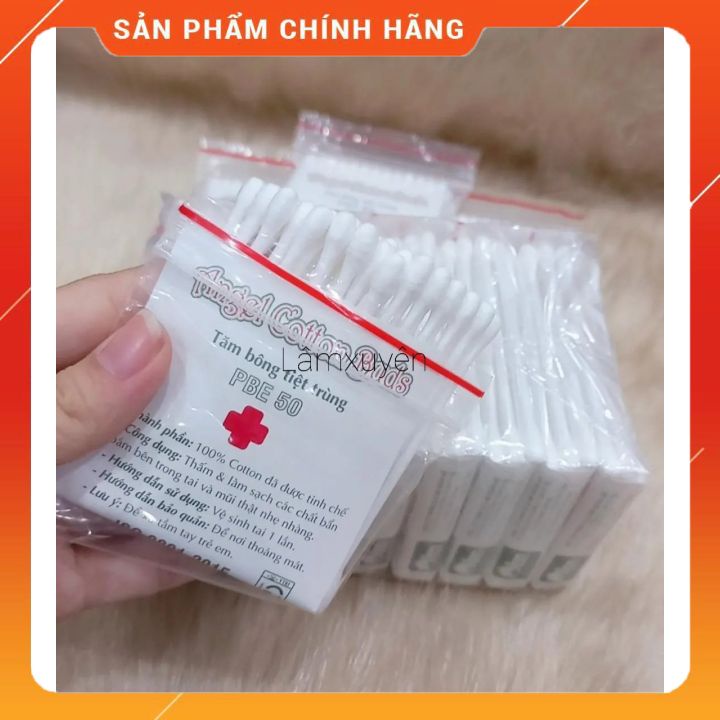 Bông tăm tiệt trùng angel cotton buds PBE 50FREESHIPđa công dụng ,nhỏ gọn nhựa mềm trơn láng,Sợi bông tự nhiên mềm mịn