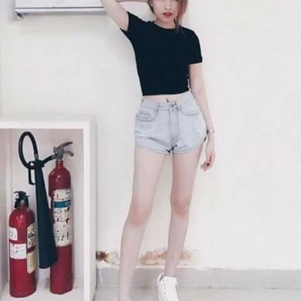 ÁO THUN CROPTOP NGẮN TAY TRƠN