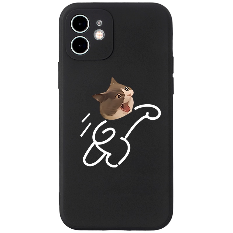 Ốp lưng JEERO mềm hoạt hình cặp đôi dễ thương đẹp độc lạ đen cho iPhone 13 12 11 Pro Max SE 2020 X XR XS 8 7 6S 6 Plus HFF1183