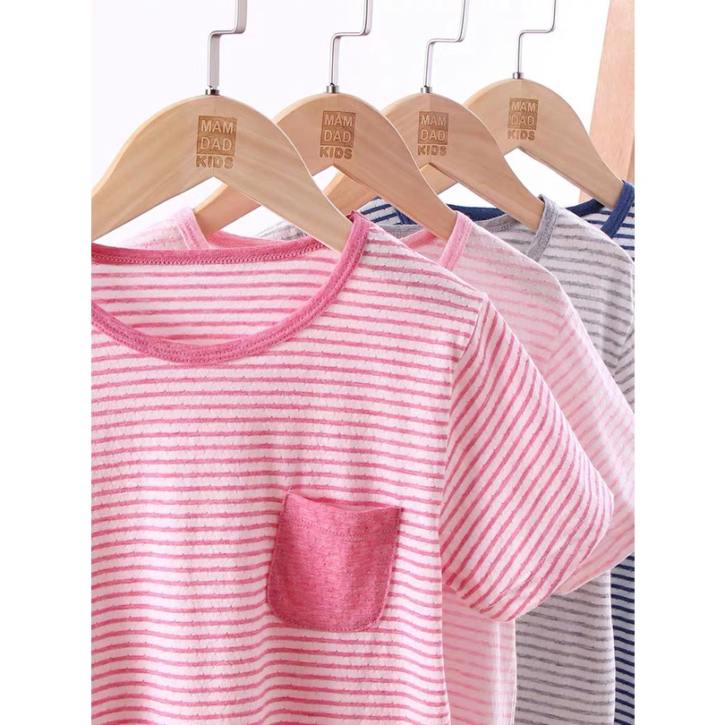 12-45kg Bộ cotton xước cộc tay quần lửng hè cho bé trai bé gái hãng Mamdadkids #kẻngang