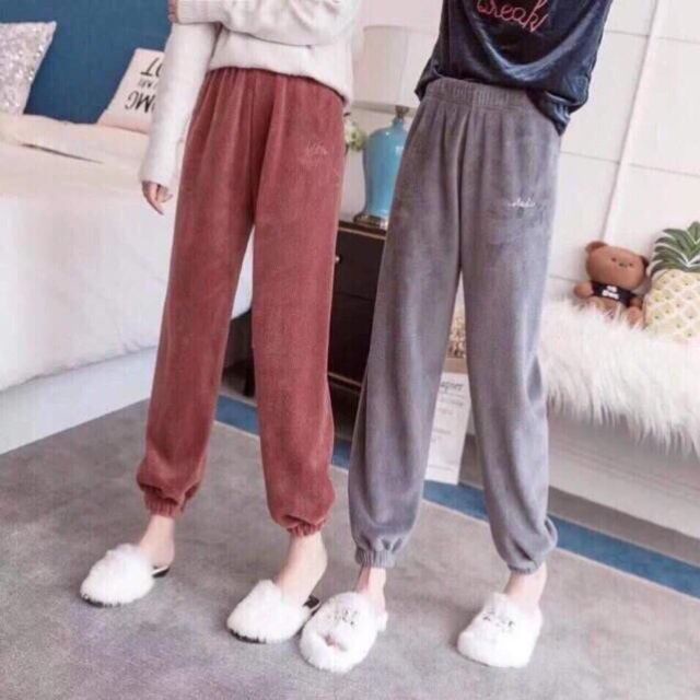 Quần Nỉ Bông Nữ Lông Cừu SIêu Ấm D studio | BigBuy360 - bigbuy360.vn