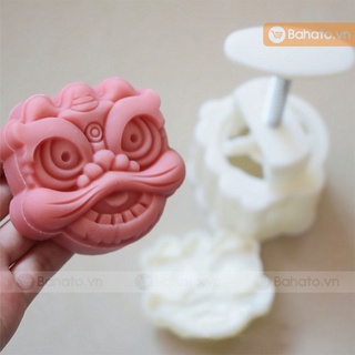 Khuôn trung thu lò xo 150g 1 mặt múa lân