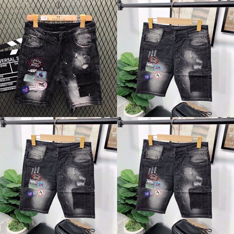 Quần short nam jean ngắn in chữ, rách, kiểu đủ size từ 28-32 chất jean | BigBuy360 - bigbuy360.vn