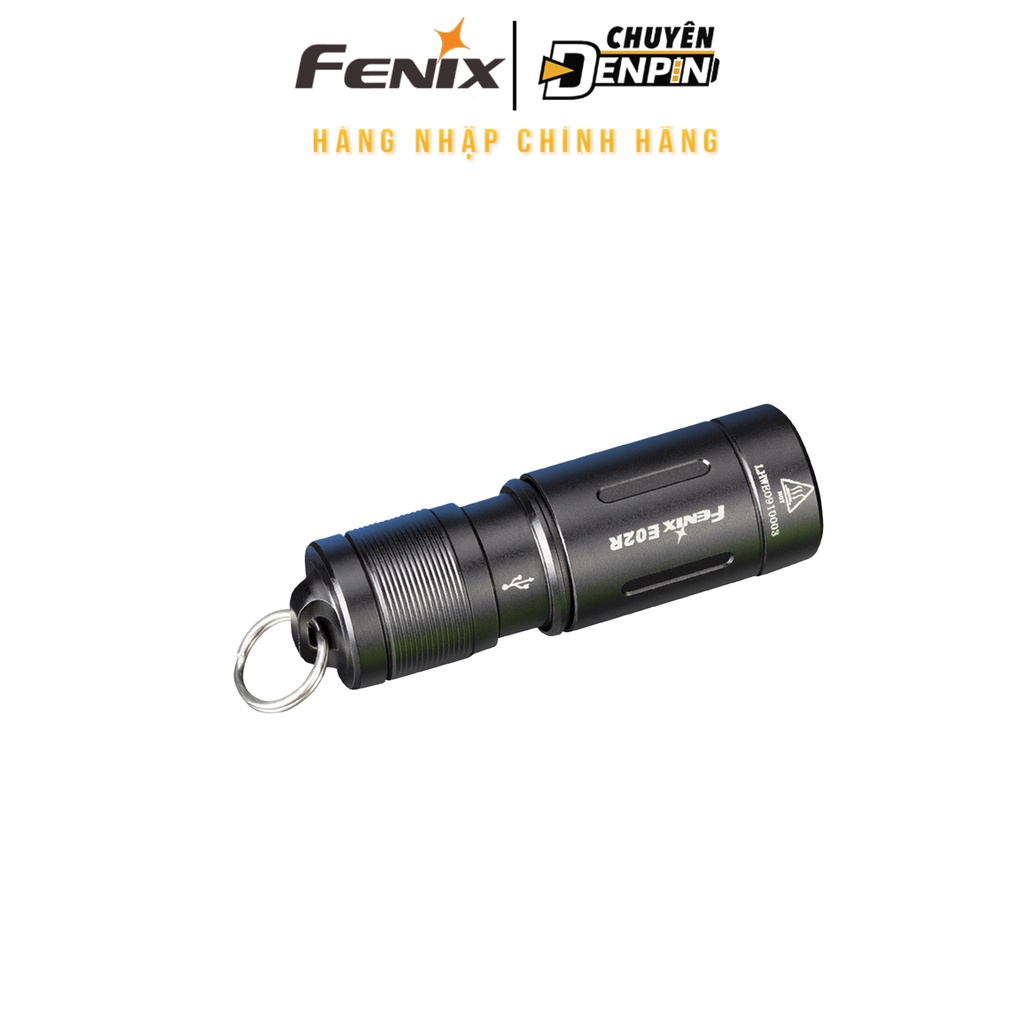 Đèn Pin móc khóa Fenix E02R pin tích hợp lên đến 120mAh công suất tối đa 200 lumens. tích hợp sạc Type C tiện lợi