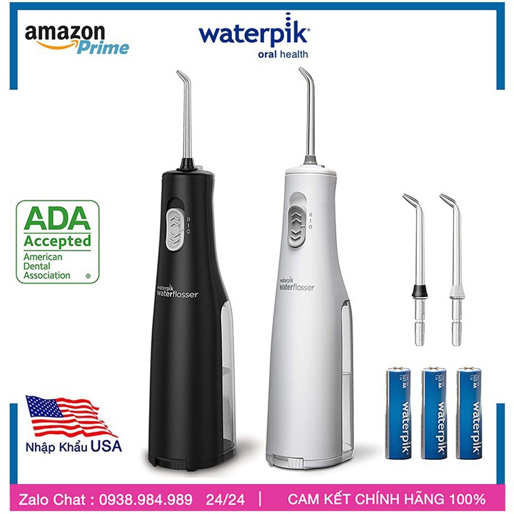 Nha Khoa USA  Máy Tăm Nước Cầm Tay Waterpik WF02, Waterpik Cordless Water Flosser, Tiện Lơi, dễ dàng mang đi du lịch