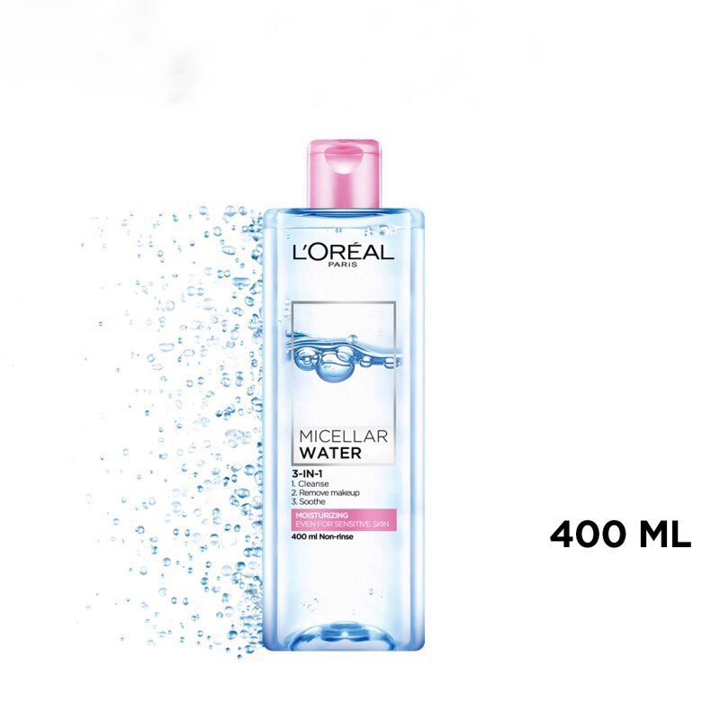 Nước tẩy trang [Sạch 100%-Hàng AUTH] Nước tẩy trang cho mọi loại da L'Oreal Paris 3-in-1 Micellar Water 400ml