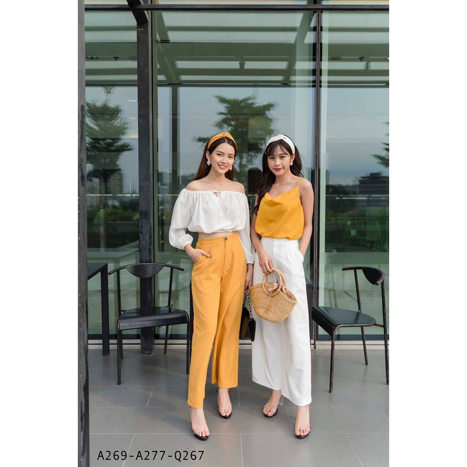 Áo 2 dây lụa cổ đổ nhiều màu siêu xinh