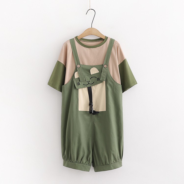 Quần Yếm Short Kaki Mèo Xinh 188