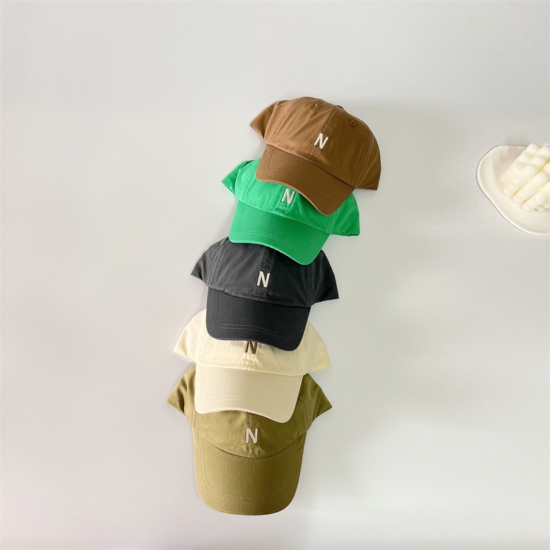 Mũ Lưỡi Trai Chống Nắng Nhanh Khô Màu Trơn In Chữ N Thiết Kế Đơn Giản Thời Trang Cho Bé
