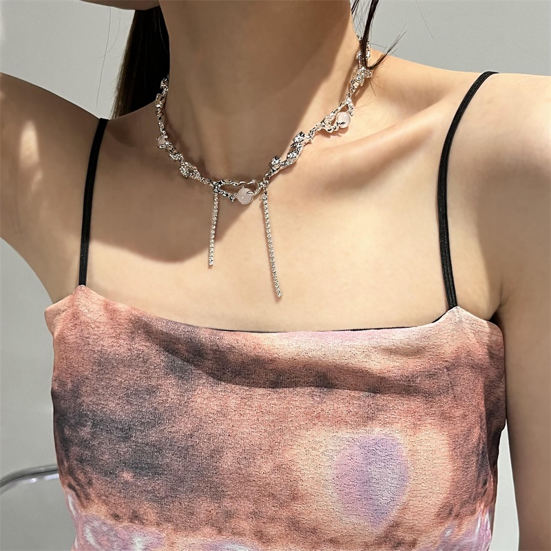 Vòng Cổ Tua Rua Đính Đá Mặt Trăng Sang Trọng Thời Trang Mùa Hè Cho Nữ