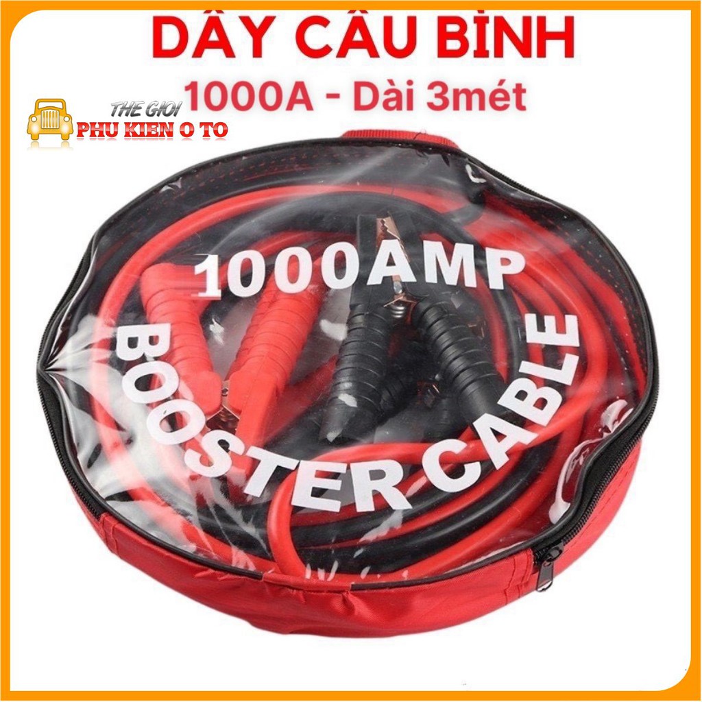 Dây câu bình ắc quy lõi đồng dài 3 mét chuẩn 1000APM- Lõi đồng, vỏ chịu nhiệt, chống cháy