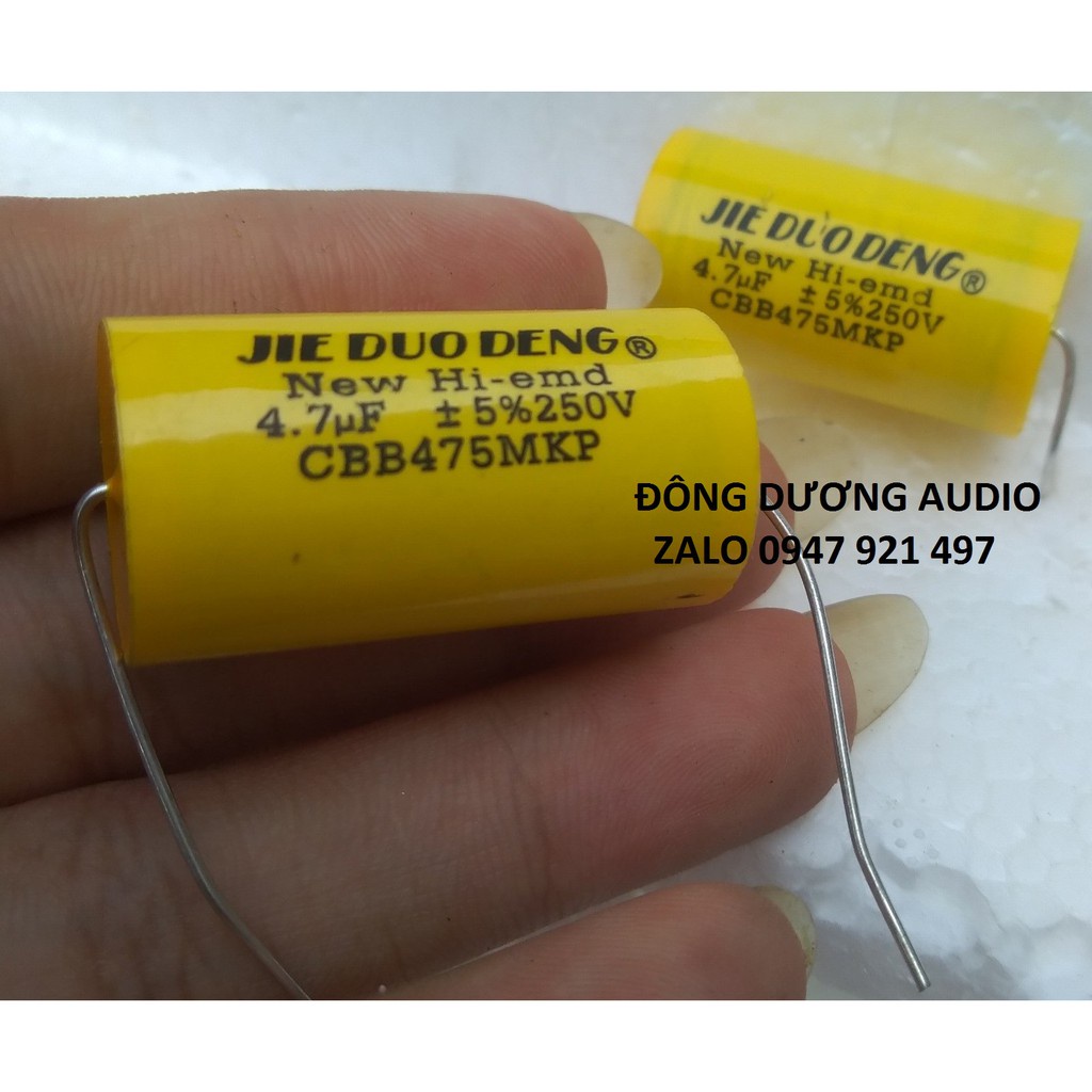 TỤ PHÂN TẦN LOA TREBLE 4,7MF 250V VÀNG TRÒN - TỤ CHỐNG CHÁY TRÉP - TỤ CẢN LOA TÉP